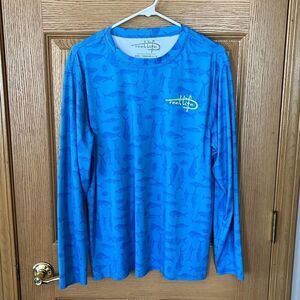 Reel Life Blue Long Sleeve Fishing Shirt Large